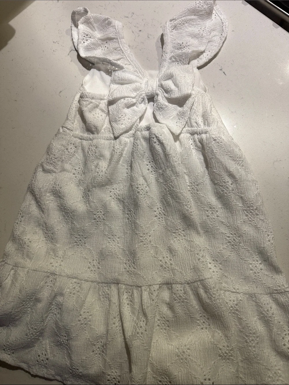 Toddler Girls' White Eyelet Ruffle Sundress 3T